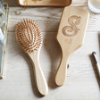 Personalised Engraved Initial Bamboo Hairbrush