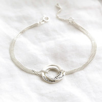 Personalised Sterling Silver Russian Ring Bracelet