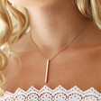 Lisa Angel Personalised Polished Gold Vermeil Bar Necklace