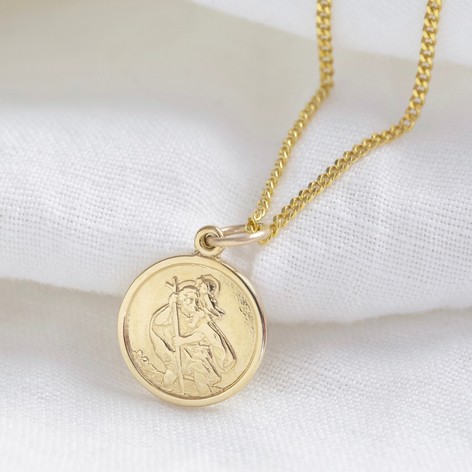 Gold Sterling St Christopher Disc Pendant Necklace Lisa Angel - Meaning Behind St Christopher Pendant Gold Sterling St Christopher Disc Pendant Necklace Lisa Angel - Meaning Behind St Christopher Pendant