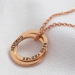 Personalised Gold Sterling Silver Interlocking Circles Necklace