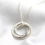 Personalised Sterling Silver Medium Dotted Russian Ring Necklace