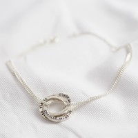 Personalised Hammered Sterling Silver Russian Ring Bracelet