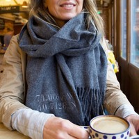 Personalised Embroidered Coordinates Lambswool Scarf