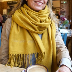 Personalised Embroidered 'Favourite Things' Lambswool Scarf