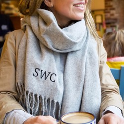 Personalised Grey Super Soft Lambswool Scarf