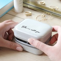 Mini Square 'Take Me With You' Travel Jewellery Box