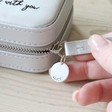 Lisa Angel Ladies' Hand-Stamped Personalised Mini Square Quote Travel Jewellery Box with Charm