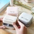 Personalised Mini Square Quote Travel Jewellery Boxes with Charm