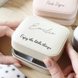 Ladies' Personalised Mini Square Quote Travel Jewellery Box - Cream