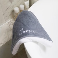 Personalised Embroidered Hooded Baby Bath Towel in White