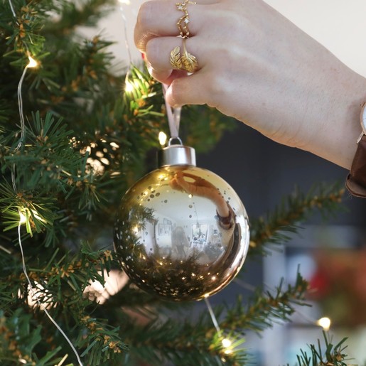 Lisa Angel Christmas Personalised Silver Name Bauble