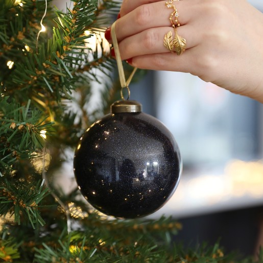 Lisa Angel Christmas Personalised Silver Name Glitter Bauble