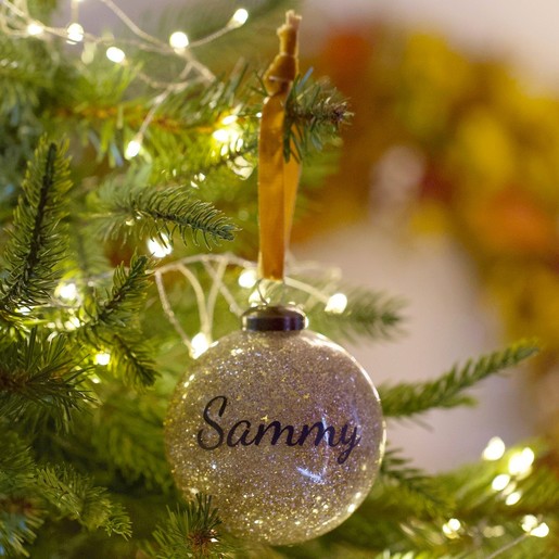 personalized glitter christmas ornaments