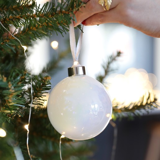 Lisa Angel Christmas Personalised Silver Name Bauble