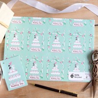 Vicky Scott Wedding Day Mice Print Recycled Gift Wrap Set