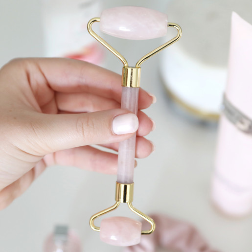 Rose Quartz Dual Ended Facial Roller Lisa Angel