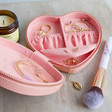 Inside of Personalised Constellation Heart Travel Jewellery Case in Pink