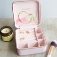 Inside of Personalised Constellation Square Travel Jewellery Box in Lavender