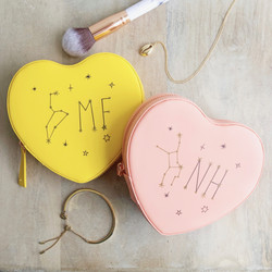 Personalised Constellation Heart Travel Jewellery Case