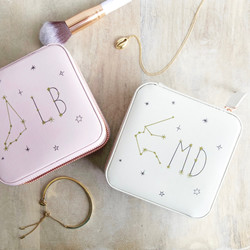 Personalised Constellation Square Travel Jewellery Box