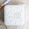 Teen's Personalised Constellation Square Travel Jewellery Box in Grey