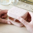 Teens Mini Square Arrows Travel Jewellery Box in Pale Pink