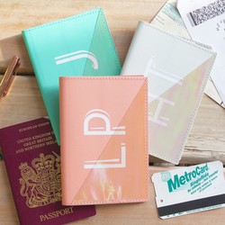 Personalised Initials Iridescent Passport Holder