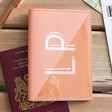 Personalised Initials Iridescent Passport Holder in Pink