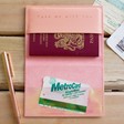 Inside of Personalised Initials Iridescent Passport Holder in Pink