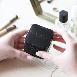 Personalised Black Travel Ring Box