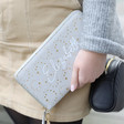Lisa Angel Ladies' Personalised Gold Star Travel Wallet in Grey