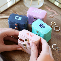 Personalised Block Initials Petite Travel Ring Box