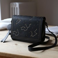 Personalised Initials Constellation Crossbody Bag in Black