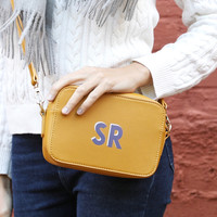 Personalised Block Initials Rectangular Crossbody Bag