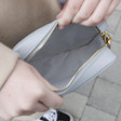 Lisa Angel Ladies' Personalised Initials Rectangular Crossbody Bags in Grey
