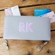 Women's Personalised Block Initials Large Zip Around Wallet in Grey