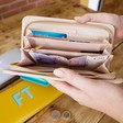 Inside of Personalised Block Initials Large Zip Around Wallet in Pink