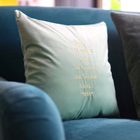Personalised Embroidered 'Family Chaos' Square Velvet Cushion