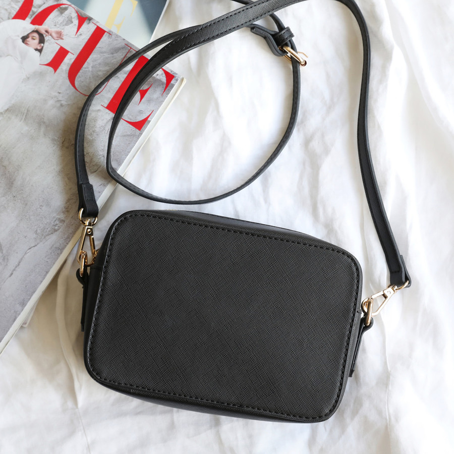Rectangular Crossbody Bag in Black | Lisa Angel