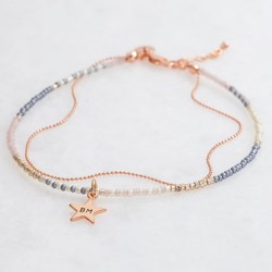 Personalised Layered Beaded Anklet