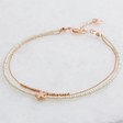 Lisa Angel Holiday Rose Gold and Cream Beaded Anklet