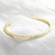 Lisa Angel Ladies' Hammered Open Bangle in Gold