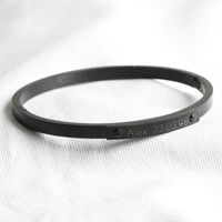Personalised Small Black Stainless Steel Bangle