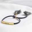 Personalised Gold Bar and Navy Blue Suede Cord Bracelet