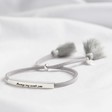 Personalised Silver Bar and Grey Suede Cord Bracelet