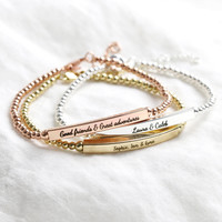 Personalised Beads and Bar Bracelet