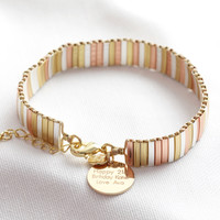 Personalised Mixed Metal Thin Bars Bracelet
