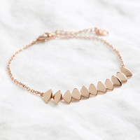 Rose Gold Overlapping Triangles Bracelet
