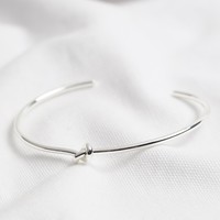Slim Knot Torque Bangle in Silver
